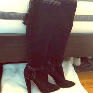 Jimmy Choo Over the Knee black suede boots